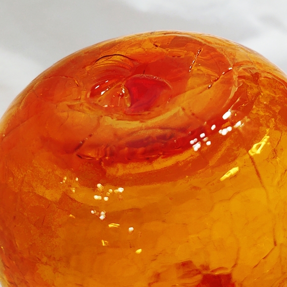 Vintage Mid-Century Modern LE Smith Amberina Crackle Glass Pitcher - Picture 6 of 6